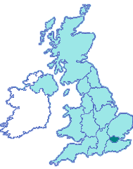 Map showing London as a centre