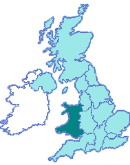 Map showing Wales